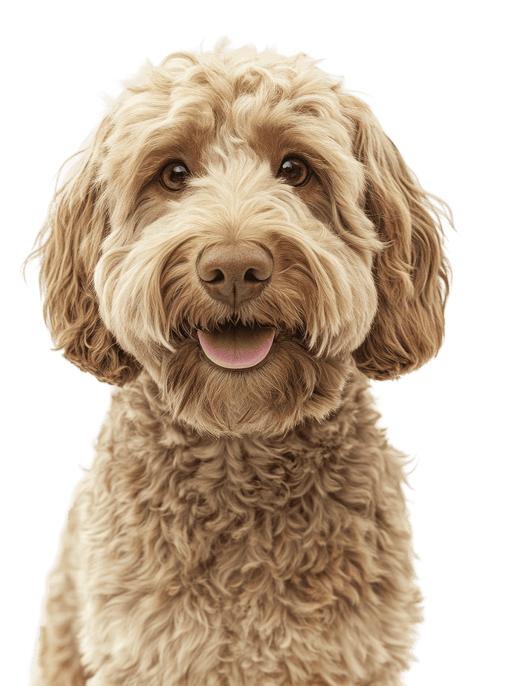 Fotografische Bildmarke: freigestellter Labradoodle-Kopf